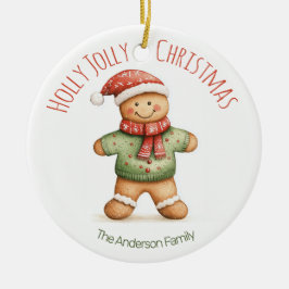 Adorno De Cerámica Gingerbread Christmas Ornament | Custom Name