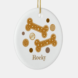 Adorno De Cerámica Gingerbread Dog Bone