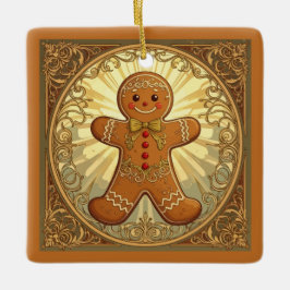 Adorno De Cerámica Gingerbread Man Cookies Vintage-Style