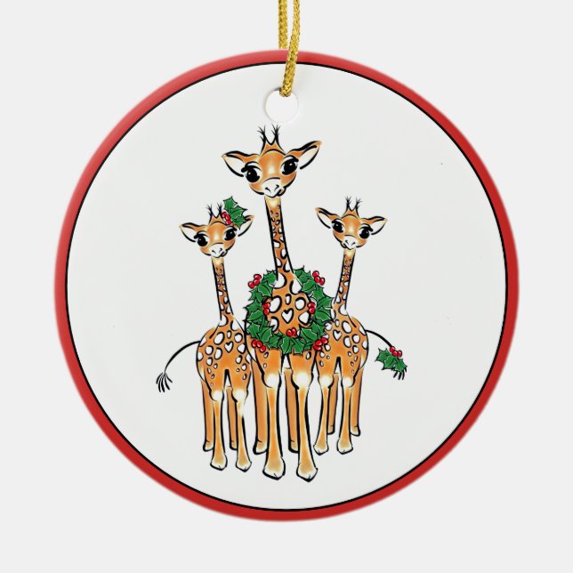 Adorno De Cerámica Girafas de vacaciones (Frente)