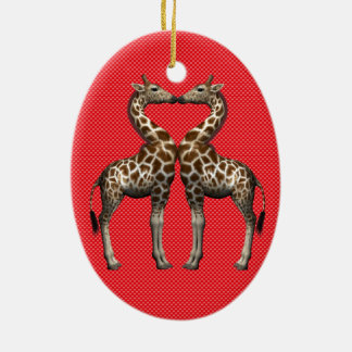 Adorno De Cerámica Girafas enamoradas