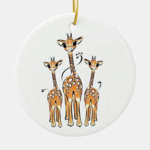 Adorno De Cerámica Girafas para bebés, animales de safari