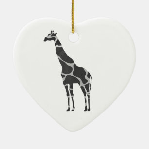 Adorno De Cerámica Giraffe Black and Grey Silhoutte
