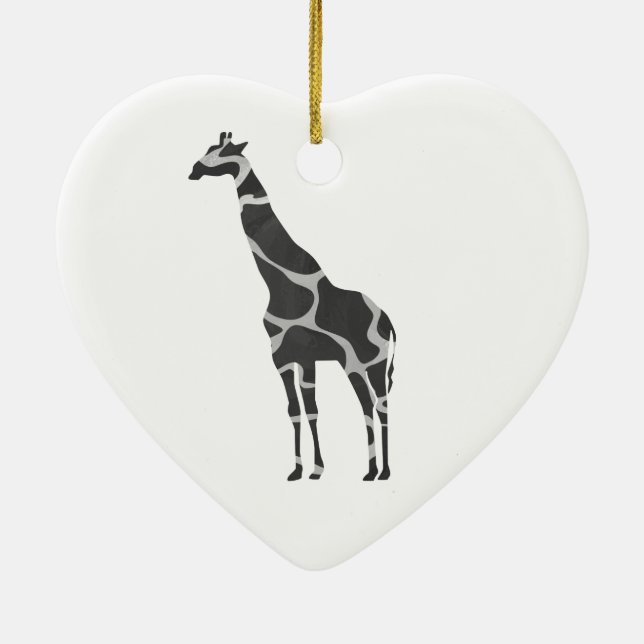 Adorno De Cerámica Giraffe Black and Grey Silhoutte (Atrás)