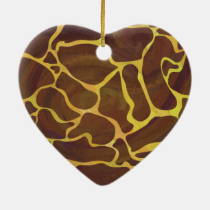Adorno De Cerámica Giraffe Brown and Yellow Print