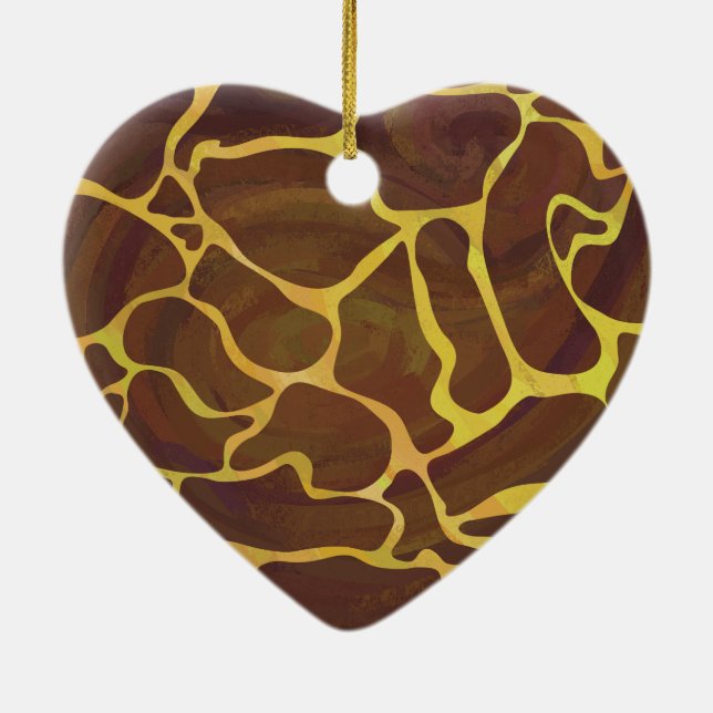 Adorno De Cerámica Giraffe Brown and Yellow Print (Atrás)
