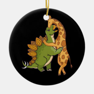 Adorno De Cerámica Giraffe Dinosaurio abrazo amor Dino Animales Safar