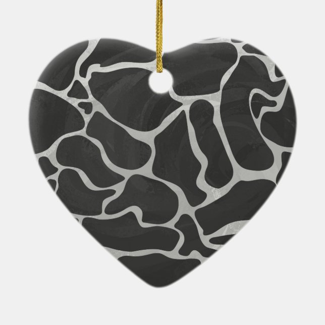 Adorno De Cerámica Giraffe Impresión gris claro y negro (Atrás)