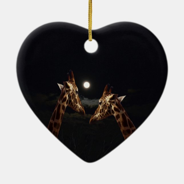 Adorno De Cerámica Giraffe Love In The Moonlight, (Atrás)