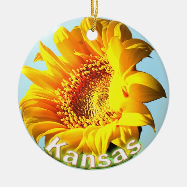 Adorno De Cerámica Girasol de Kansas (Frente)