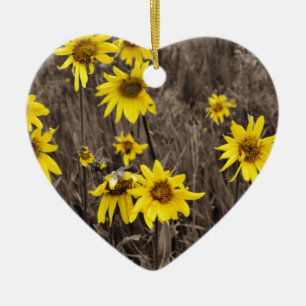 Adorno De Cerámica Girasol en la Montaña Rocosa