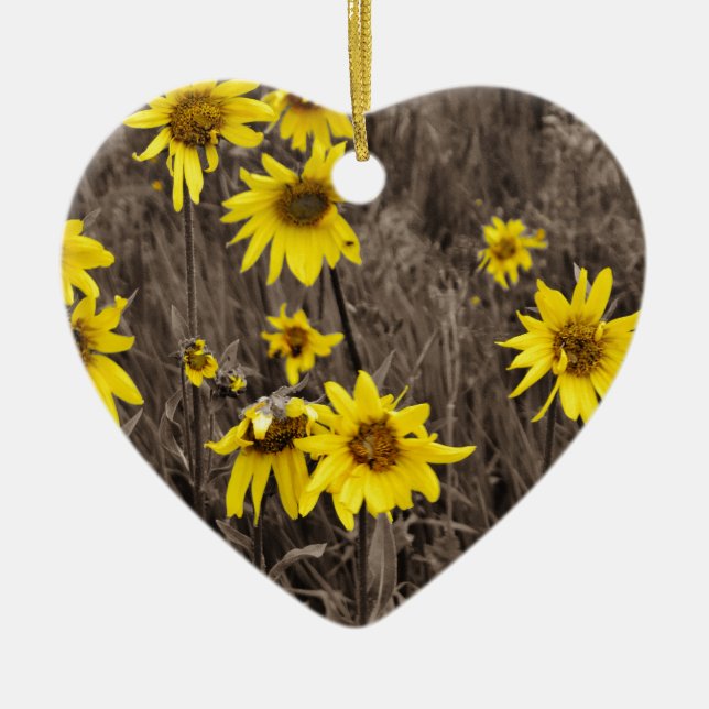 Adorno De Cerámica Girasol en la Montaña Rocosa (Frente)