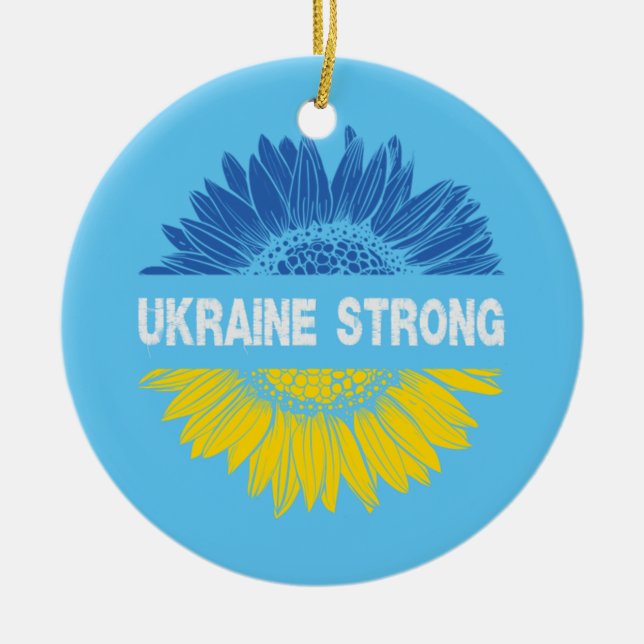 Adorno De Cerámica Girasol fuerte de Ucrania (Frente)