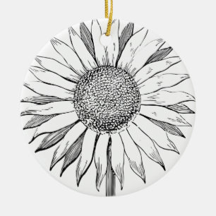 Adorno De Cerámica Girasol ilustrado