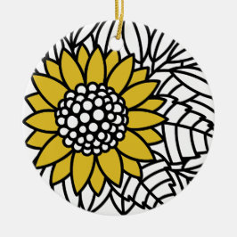 Adorno De Cerámica girasol JARDÍN ENCANTADO