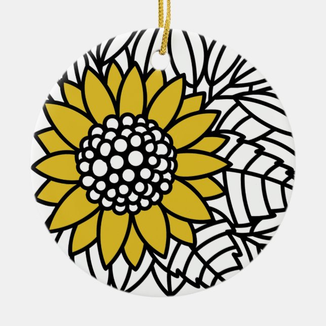 Adorno De Cerámica girasol JARDÍN ENCANTADO (Frente)