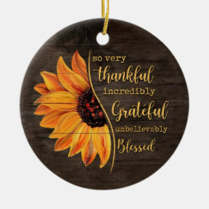 Adorno De Cerámica Girasol Muy Agradecido Increíblemente Agradecido