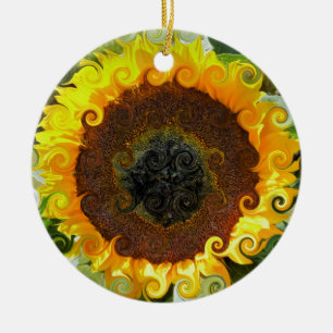 ADORNO DE CERÁMICA GIRASOLES