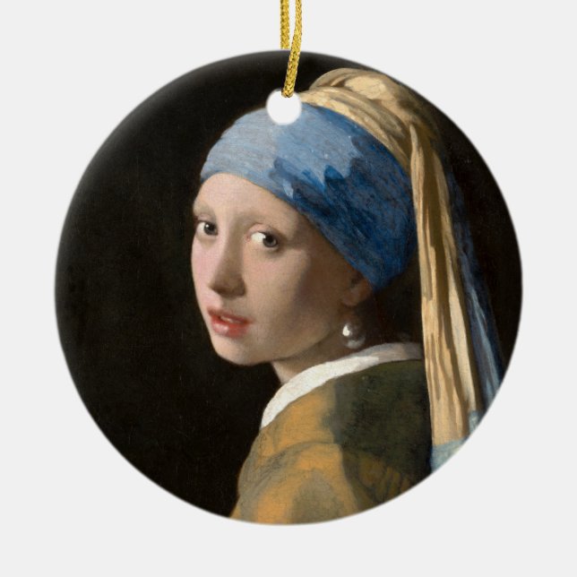 Adorno De Cerámica Girl with the pearl earring - Johannes Vermeer (Frente)