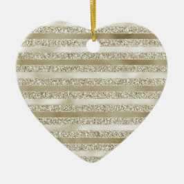 Adorno De Cerámica Girly Glitzy Purpurina Glam Gold Stripes