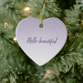 Adorno De Cerámica Girly Lilac Purple Confetti Glam Ombre