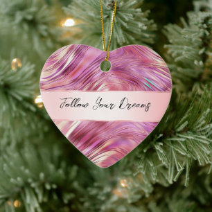 Adorno De Cerámica Girly Pink Pearl Rosa Gold Glam