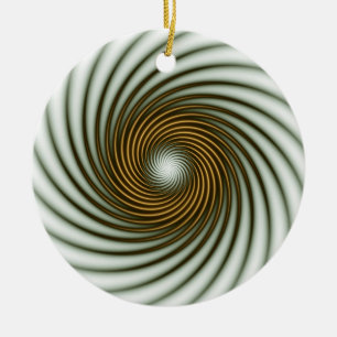 Adorno De Cerámica Giro de círculo dorado