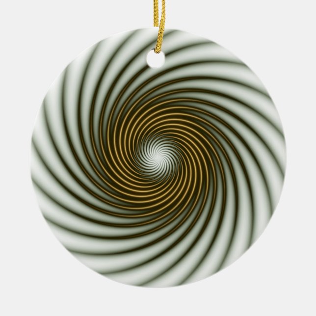 Adorno De Cerámica Giro de círculo dorado (Frente)