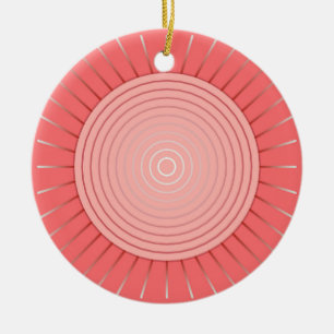 Adorno De Cerámica Giro geométrico moderno - Rosa de coral profundo
