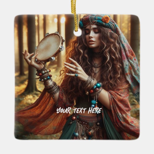 Adorno De Cerámica Gitana (Anverso)