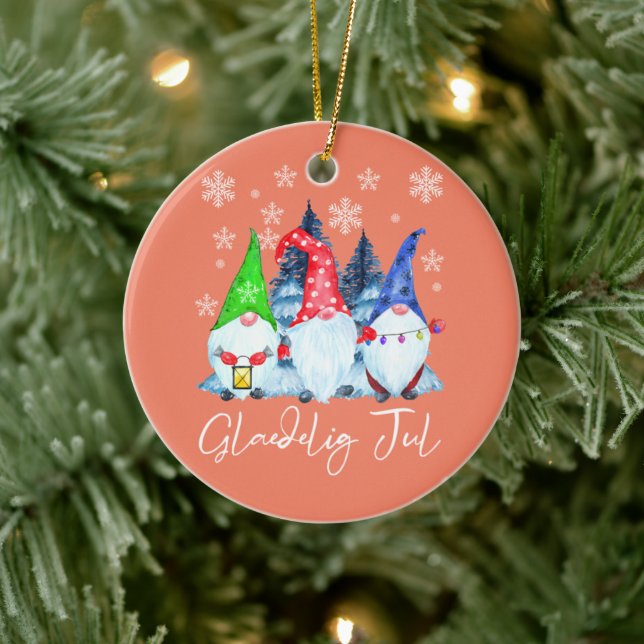 Adorno De Cerámica Glaedelig Jul Nordic Gnomes Tomte Nisse Danish (Árbol)