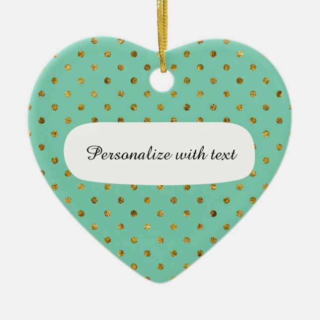 Adorno De Cerámica Glam de oro de moda y puntos de tinta (Frente)