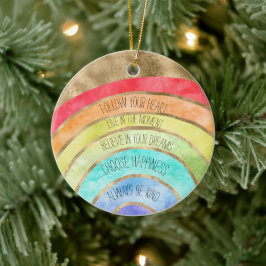 Adorno De Cerámica Glam GoId cita Inspiradoras arcoiris