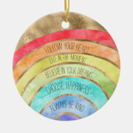 Adorno De Cerámica Glam GoId cita Inspiradoras arcoiris