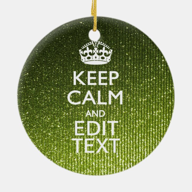 Adorno De Cerámica Glamour verde mantener la calma en tu texto (Atrás)