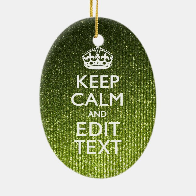 Adorno De Cerámica Glamour verde mantener la calma en tu texto (Atrás)