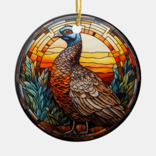 Adorno De Cerámica Glass dulce Sed Pheasant Hen