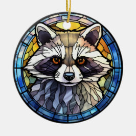 Adorno De Cerámica Glass Frisky Raccoon dulce