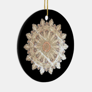 Adorno De Cerámica Gleam de copos de nieve congelados #6