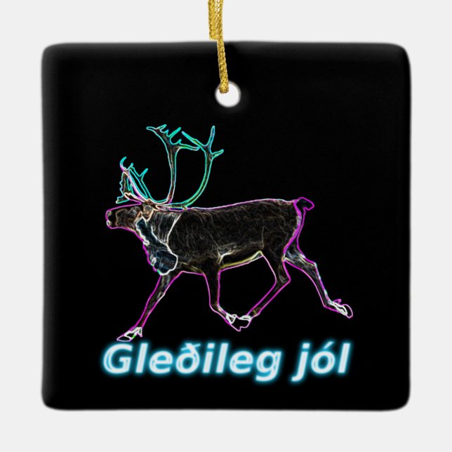 Adorno De Cerámica Gleðileg jól - Caribou Eléctrico (Anverso)