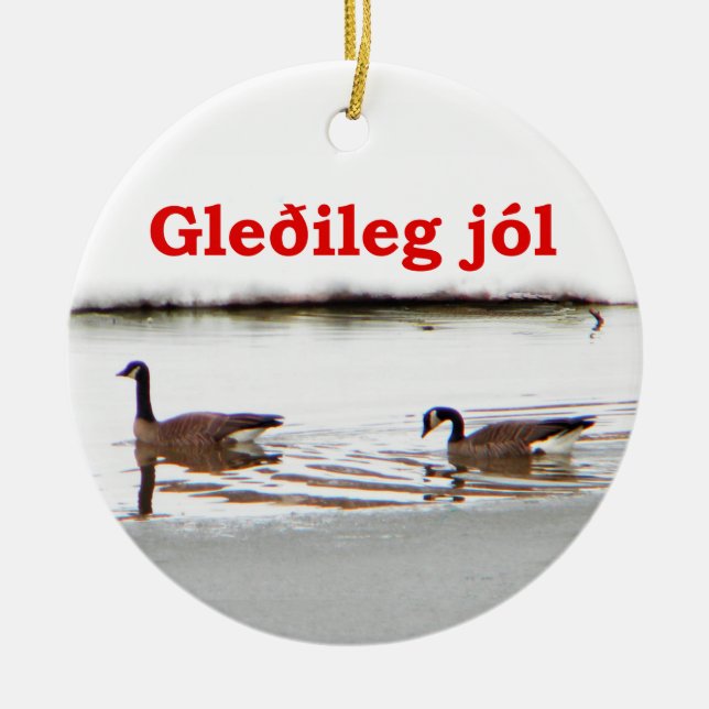 Adorno De Cerámica Gleðileg jól - Honkers - Canadá Geese (Frente)