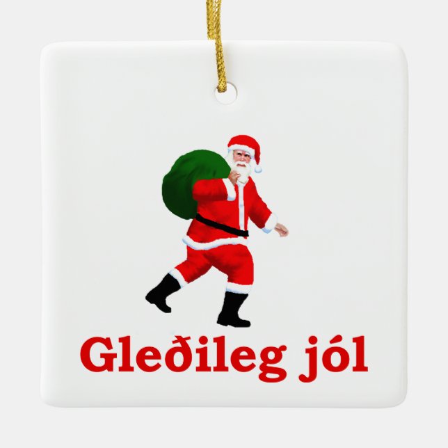 Adorno De Cerámica Gleðileg jól - Santa Claus (Anverso)