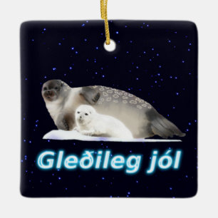 Adorno De Cerámica Gleðileg Jól - Sello de anillo