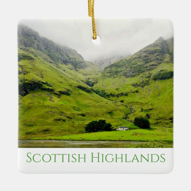 Adorno De Cerámica Glen Coe de la Casa Blanca Highlands Escocesa (Anverso)