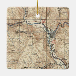 Adorno De Cerámica Glenwood Springs CO Vintage Map