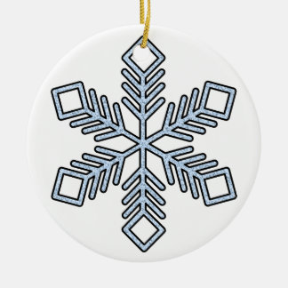 Adorno De Cerámica Glitter Snowflake - Baby Blue Branches