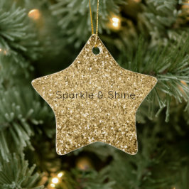 Adorno De Cerámica Glitzy Gold Glam Purpurina Sparkle