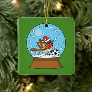 Adorno De Cerámica Globe de nieve con juego de cuerdas con soplo