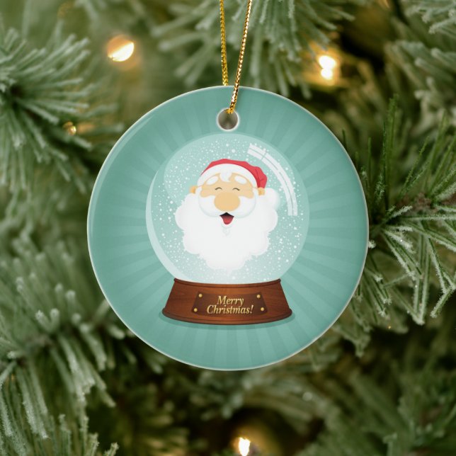 Adorno De Cerámica Globe Santa Claus Face (Árbol)