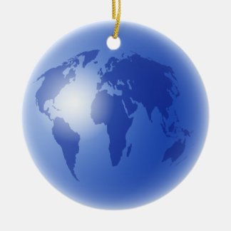 Adorno De Cerámica Globo azul del mundo